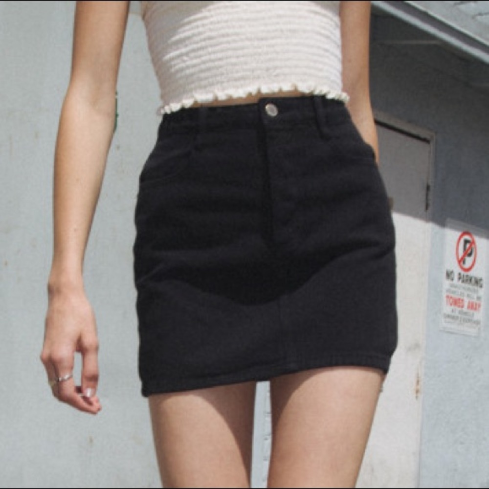 Black Jean Brandy Melville Skirt - Picture 2 of 7